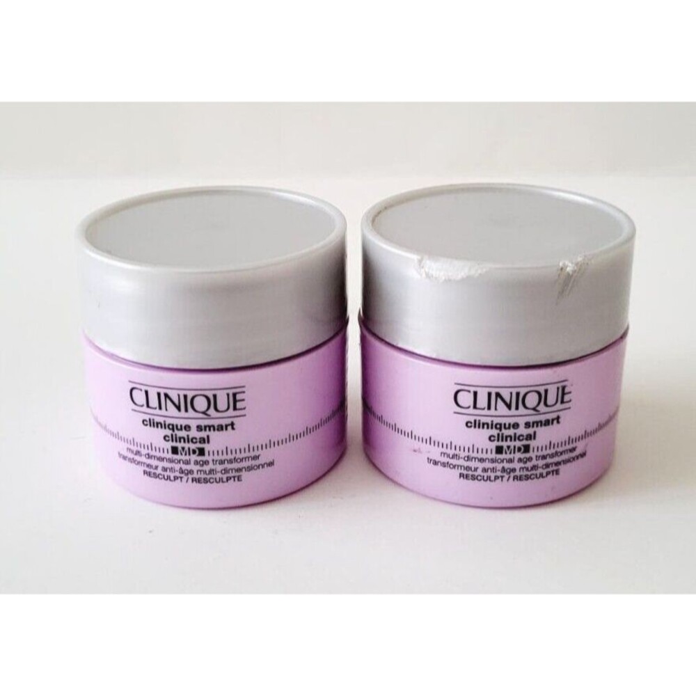 2 X Clinique SMART CLINICAL RESCULPT MULTI DIMENSIONAL AGE TRANSFORMER 0.5 oz!!!